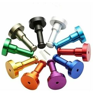 Linghhang - Pack of 10pcs Colorful Space Aluminum Coat Hooks, Bathroom Door Hook Wall Mount for Garment Towel Dress Hat Accessories (Random Color)