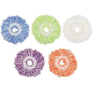 TLILY Microfiber Cotton Spin Mop Heads Replacement - 5 Pack Refills Compatible 360 Spinning Magic Mops - Round Shape Standard Size Multicolor Removable