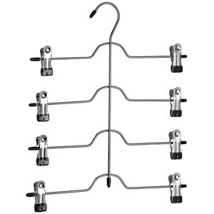 TLILY Organization and Storage Skirt Pants Hangers Space Saving,3 Pack 4 Tier Closet Organizers Storage,Black