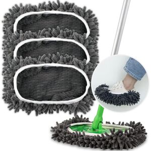 Cyslmuk - 3 Pack Reusable Swiffer Mop Cleaning Pads, Upgraded Wet and Dry Cleaning Cloths, Washable Mop Refills, Dust Mop Covers