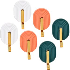 Linghhang - 6 Pieces Adhesive Wall Hooks, Bathroom Wall Towel Hook Kitchen Dish Towel Hanger. Self-Adhesive Wall Mounted Towel Holder Im