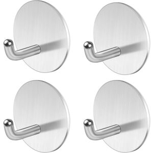 Memkey - Pack of self-adhesive stainless steel wall hooks, bathroom towel hooks, wall hooks without drilling hooks