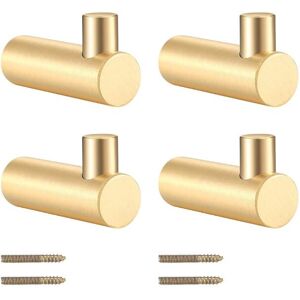 Linghhang - 4 Pieces Brass Wall Mounted Coat Hooks, Gold Clothes Rack, Coat Rack for Hanging Scarf Hat Storage Bag Towel Hangers s
