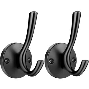 Cyslmuk - Wall Mounted Coat and Hat Hooks 2 Pieces Solid Metal Coat Racks Hanging Clothes Towel Hook for Kitchen, Bathroom, Living Room and Office,
