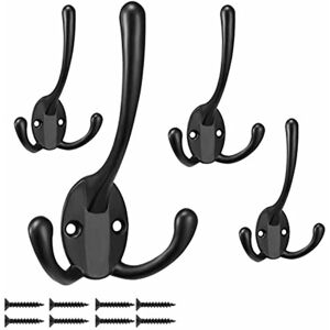 AYYQH AlwaysH triom 5 Piece Wall Mounted Coat Rack Retro Wall Mounted Coat Hook Double Coat Hook for Coat Rack Bathroom Kitchen