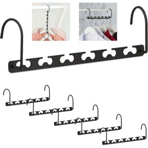 RELAXDAYS 18 x Space Saving Hangers in Set, 12 Slots Each, Horizontal, Vertical, 26 cm, Metal, Black