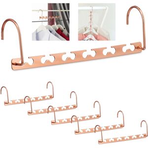 RELAXDAYS 12 x Space Saving Hangers in Set, 12 Slots Each, Horizontal, Vertical, 26 cm, Metal, Copper