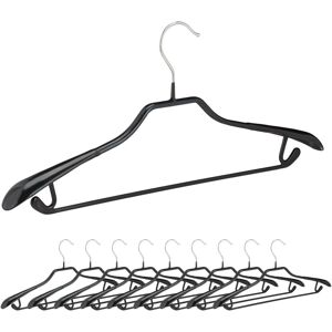 Set of 30 Relaxdays Clothes Hangers for Suits, Coat Hangers, Metal with Rubber, Non-slip, Compact, 45 cm, Black