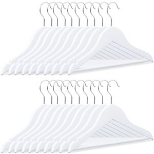 Set of 100 Relaxdays Kid's Clothes Hangers, Wooden Coat Hangers, Anti-Slip, White, HxWxD: 18 x 30.5 x 0.5, White