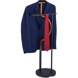 Relaxdays - Valet Stand, for Jackets & Pants, No Wrinkles, mdf & Steel, Clothes Hanger, hwd: 108 x 45 x 30 cm, Black/Brown