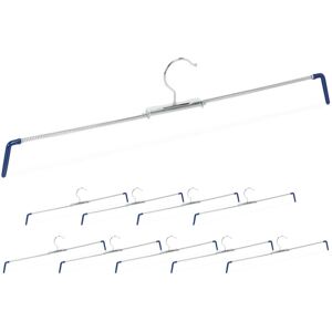 Set of 30 Relaxdays Trouser Stretch Hangers Non-Slip for Pants & Skirts, Spiral Holder, Width 30-50 cm, Silver/Blue