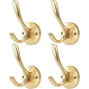 Linghhang - Solid Metal Hooks for Hanging Clothes Hooks Wall Mounted Towel Hooks for Home, Gold