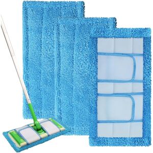 Sollbry 4 Pack Reusable Mop Pads Compatible with Swiffer Sweeper Mop - Washable Microfiber Replacement Pad Refills