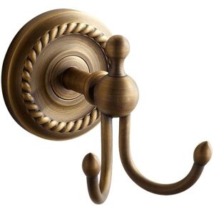 Sollbry - Double Hook Wall Mounted Retro Yellow Brass Copper Antique Bronze Coat Rack for Bathroom Accessories