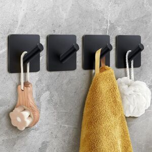 Sollbry - Heavy Duty Adhesive Hook, 4 Pack Bath Towel Hook, Adhesive Wall Hook for Bathroom/Coat/Robe/Kitchen, Non-Perforated Self Adhesive Hook,