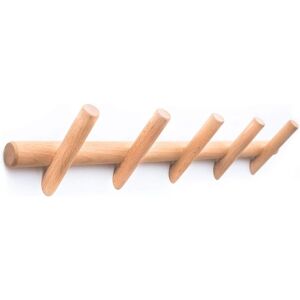 Sollbry - Modern Wall Mounted Coat and Hat Rack - 5 Hooks, Beautiful Wooden Entryway Hanger with Pegs - Wood Robe Hooks for Bedroom and Bathroom
