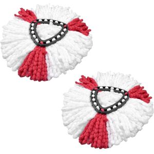 Sollbry - Pack of 2 mop heads compatible with Vileda 2 in 1 Turbo Mop replacement head, red, white.