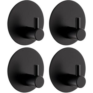 Sollbry Pieces Adhesive Wall Hooks, Adhesive Sticker Hooks 304 Stainless Steel Round Hooks Wall Adhesive Hooks with Sticky Pad Bathroom Wall Adhesive