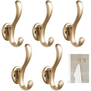 Sollbry Pieces Coat Hooks and Racks for Home, Gold Coat Hooks for Entryway, Aluminum Wall Mounted Coat Rack, Wall Hooks Cloakroom with for Entryway,