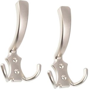 Sollbry - Set of 2 Triple Wall Hooks - Hook/Hanger Hanger Coat Rack Hat Bathrobe Bathroom Towel Shower wc