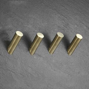 Set of 4 Brushed Gold Towel Hooks Robe Hooks Wall Mounted Bathroom Hooks Heavy Duty Hangers - Sollbry