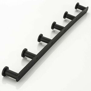 Hoopzi - Stainless Steel Wall Coat Rack Coat Hooks with 6 Hooks Black Finish in Bathroom, Bedroom