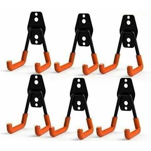 Hoopzi - Steel Garage Storage Utility Double Hooks, Heavy Duty for Organizing Power Tools, Small u Hooks (pack of 6)