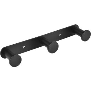 IKODM Towel Hook Towel Hooks Wall Hook Coat Towel Rack Stainless Steel Bathroom Wall Hook Bathroom and Kitchen Hooks (Wall Mounted, 3 Hooks Black)