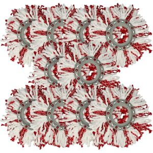 Vhbw - 10x Mop Heads Replacement for Leifheit 52094, 52115 for Mop - Microfibre Attachment Red White