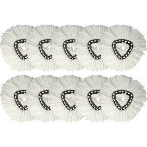 Vhbw - 10x Mop Heads Replacement for Vileda 152623 for Mop - Microfibre Attachment White