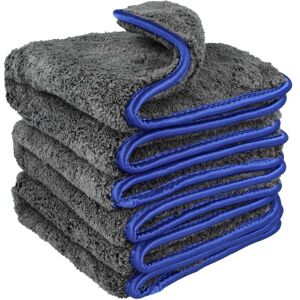 vhbw 3x Care Towel for Car, Motorcycle - Microfibre Cloths 40 x 40 cm, Washable, Reusable, Black/Blue