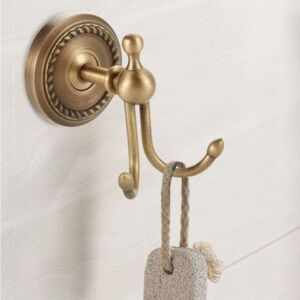 Linghhang - Wall Mount, Antique Brass Bathroom Door Towel Rack Wall Mounted Clothes Hanger Coat Hat Hook Housewares