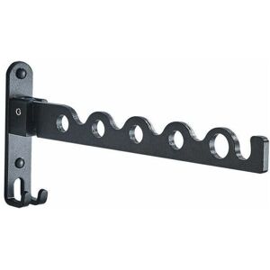 Wall-mounted clothes rack, foldable clothes rack, hook hanger for balcony, bathroom, bedroom, laundry room (black, 1) Mumu