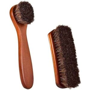 ZVD-Shoe Brush,2 PCS Natural Horsehair Shoe Brushes + Small Horsehair Shoe Polish Brush High Shine Shoe Cleaning Brushes for Boots