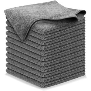 Linghhang - 12 Dark Grey Streak Free Microfiber Cleaning Cloths - 30 x 30 cm Linghhang - 12 Dark Grey Streak Free Microfiber Cleaning Cloths - 30 x 30 cm