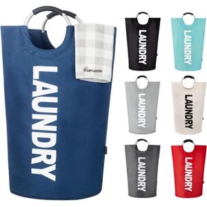 TINOR 125L Large Capacity Laundry Basket, Foldable Laundry Bag with Padded Handles, Laundry Bins, Ideal for Storing and Carrying Clothes, Navy Blue TINOR 125L Large Capacity Laundry Basket, Foldable Laundry Bag with Padded Handles, Laundry Bins, Ideal for Storing and Carrying Clothes, Navy Blue