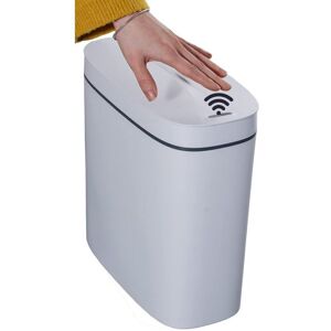 TEHTUY 14-liter automatic trash can with lid, touchless and kick-free, suitable for kitchen, bathroom, office, bedroom, living room, white TEHTUY 14-liter automatic trash can with lid, touchless and kick-free, suitable for kitchen, bathroom, office, bedroom, living room, white