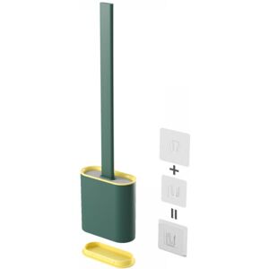CYSLMUK 1pc Toilet Brush: Super Hygienic Green Flexible Silicone Toilet Brush, Household Soft Plastic Toilet Brush with Base CYSLMUK 1pc Toilet Brush: Super Hygienic Green Flexible Silicone Toilet Brush, Household Soft Plastic Toilet Brush with Base