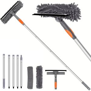 TORMATOR 2-in-1 Window Cleaner with 210cm Telescopic Pole, 180° Adjustable Cleaning Squeegee for Shower Doors, Household Cleaning Tool TORMATOR 2-in-1 Window Cleaner with 210cm Telescopic Pole, 180° Adjustable Cleaning Squeegee for Shower Doors, Household Cleaning Tool