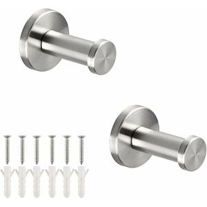 WOIYIC 2 Pack Hooks Wall Mounted Brushed 304 Stainless Steel Elegant For Bathroom Cabinets Coat Towel Robe 5cm WOIYIC 2 Pack Hooks Wall Mounted Brushed 304 Stainless Steel Elegant For Bathroom Cabinets Coat Towel Robe 5cm