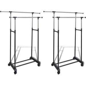 Adjustable Clothes Racks 2 pcs 2 Hanging Rails Vidaxl Adjustable Clothes Racks 2 pcs 2 Hanging Rails Vidaxl