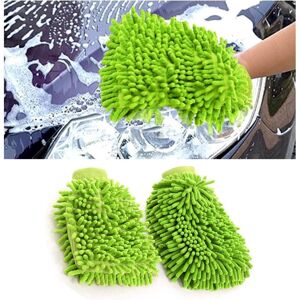 BEIJIYI 2 Pcs Microfiber Car Wash Glove, Premium Quality Anti-Scratch Soft Chenille Car Wash Gloves, Absorbent Car Wash Cleaning Kit (Green) BEIJIYI 2 Pcs Microfiber Car Wash Glove, Premium Quality Anti-Scratch Soft Chenille Car Wash Gloves, Absorbent Car Wash Cleaning Kit (Green)