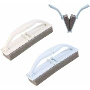 DEWDAT 2 Pieces Bathtub Sponge Brush, Manual Cleaning Brushes/Foldable Cleaning Brush, Sponge Washing Tools, Suitable for Kitchens and Bathrooms (White + DEWDAT 2 Pieces Bathtub Sponge Brush, Manual Cleaning Brushes/Foldable Cleaning Brush, Sponge Washing Tools, Suitable for Kitchens and Bathrooms (White +