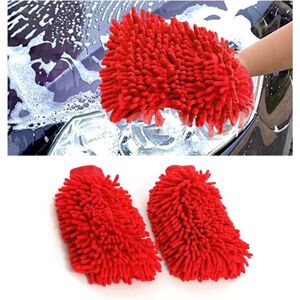 BEIJIYI 2 Pieces Microfiber Car Wash Glove, Soft Anti-Scratch Chenille Car Gloves, Absorbent Car Wash Cleaning Kit (Red) BEIJIYI 2 Pieces Microfiber Car Wash Glove, Soft Anti-Scratch Chenille Car Gloves, Absorbent Car Wash Cleaning Kit (Red)