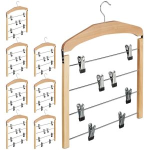 Set of 8 Relaxdays Multiple Trouser Hangers, Wooden Coat Hanger with Rail, Non-Slip Bars, HWD 45.5 x 39 x 2.5 cm Set of 8 Relaxdays Multiple Trouser Hangers, Wooden Coat Hanger with Rail, Non-Slip Bars, HWD 45.5 x 39 x 2.5 cm