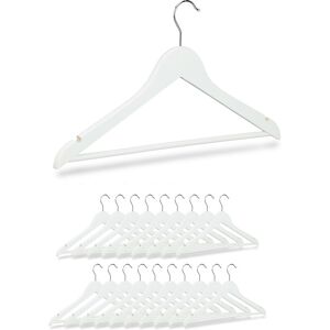 Set of 20 Relaxdays Wooden Coat Hangers, Notches, Pants Rail, 360° Swivel Hooks, 44.5 cm Wide, White Set of 20 Relaxdays Wooden Coat Hangers, Notches, Pants Rail, 360° Swivel Hooks, 44.5 cm Wide, White