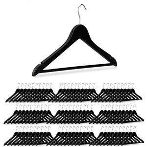 Set of 90 Relaxdays Wooden Coat Hangers, Notches, Pants Rail, 360° Swivel Hooks, 44.5 cm Wide, Black Set of 90 Relaxdays Wooden Coat Hangers, Notches, Pants Rail, 360° Swivel Hooks, 44.5 cm Wide, Black