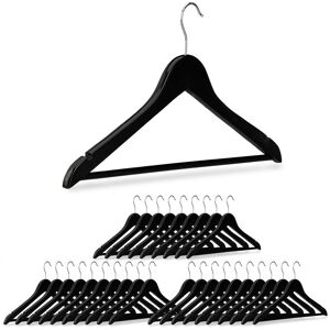 Set of 30 Relaxdays Wooden Coat Hangers, Notches, Pants Rail, 360° Swivel Hooks, 44.5 cm Wide, Black Set of 30 Relaxdays Wooden Coat Hangers, Notches, Pants Rail, 360° Swivel Hooks, 44.5 cm Wide, Black