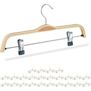 RELAXDAYS 25 x Wooden Pants Hangers, Adjustable Coated Clamps, 360° Swivel Hooks, 37 cm Wide, Natural RELAXDAYS 25 x Wooden Pants Hangers, Adjustable Coated Clamps, 360° Swivel Hooks, 37 cm Wide, Natural