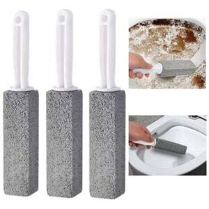 3-piece pumice stone toilet brush set (grey, 3.8 x 3.8 x 23.5 cm), for cleaning household toilets, lime grey 3-piece pumice stone toilet brush set (grey, 3.8 x 3.8 x 23.5 cm), for cleaning household toilets, lime grey